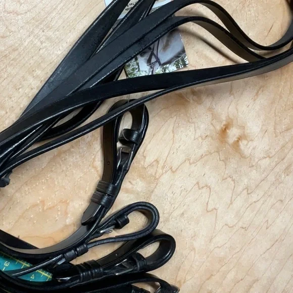 Paris Tack Weymouth Bridle with double reins (black) COB - Picture 5 of 6